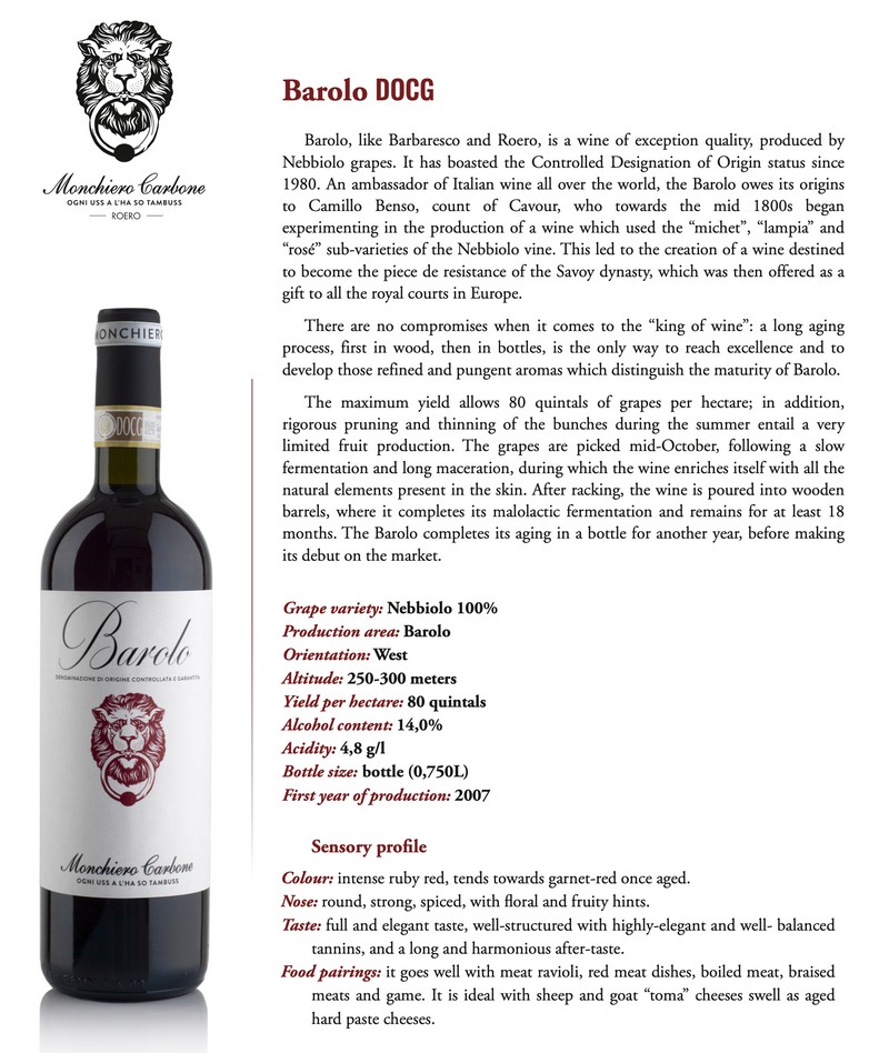 BAROLO DOCG 2020 [Monchiero Carbone] 75cl