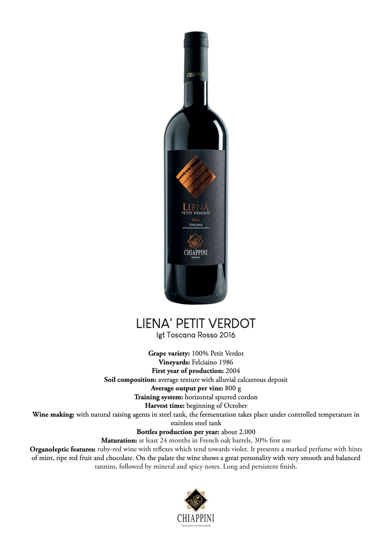 PETIT VERDOT Liena 2016 [Chiappini] 75cl - Once Upon A Vine