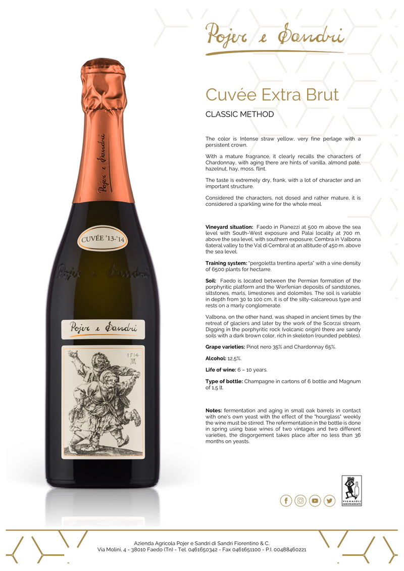 EXTRA BRUT Cuvée [Pojer & Sandri] 75cl - Once Upon A Vine
