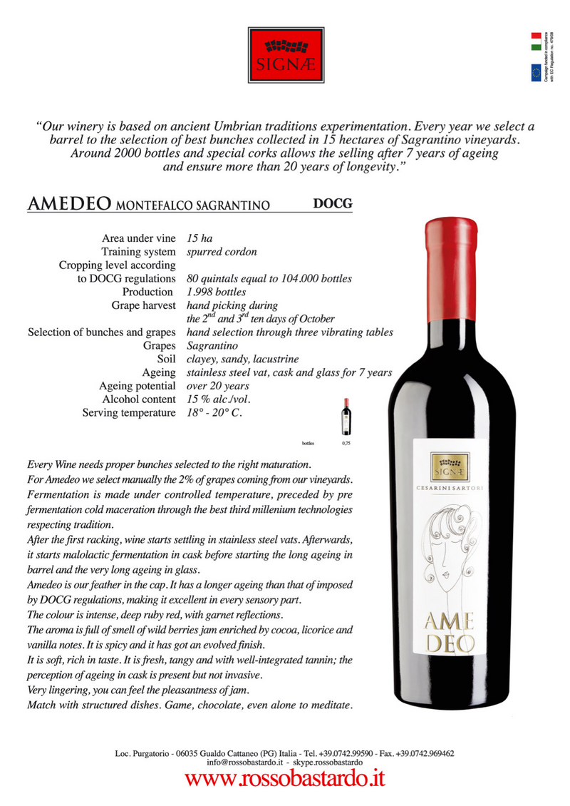 AMEDEO 2011 [Signae] 75cl - Once Upon A Vine