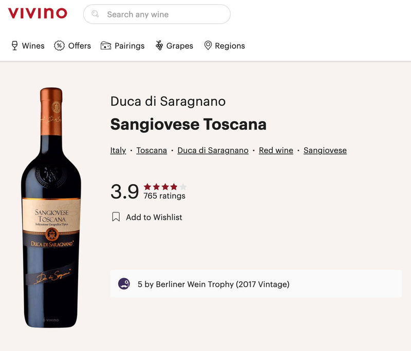 TOSCANA SANGIOVESE 2019 [Barbanera] 75cl - Once Upon A Vine