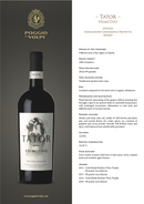 TATOR 2019 [Poggio Le Volpi] 75cl - Once Upon A Vine